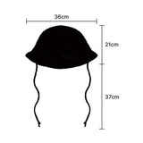 Stripe String Bucket Hat - Black