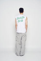 25SS SCRIPT LOGO OUTLINE SLEEVELESS WHITE
