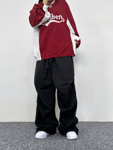 (UNISEX) LONG WIDE LOOSE-FIT PLEATED OVER BOXY PANTS