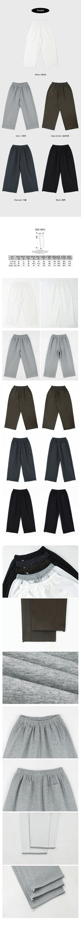 [short, basic, long choice*] high banding side incision コットンワイドパンツ