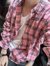 Brandy Pigment-Dyed Check Shirt