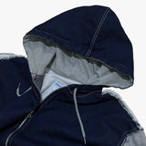 layered deconstructed zip-up hoodie_blue