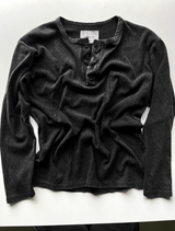 Pigment Henley Neck Knit Long Sleeve