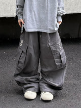 quad eyelet cargo wide pants