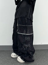 crack raw-edge cargo pants