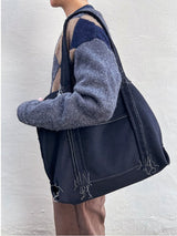 O Logo Drawing Stitch Bag / Black