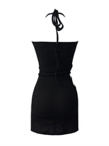 halter strap slit layered one piece (2color)