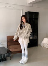 Diamond Punching Cotton Knit Tights (4color)
