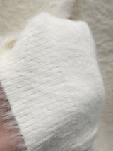 Loose-fit V-neck fur cardigan