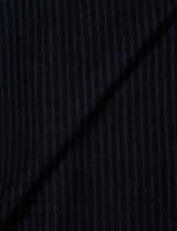 ストライプ ラッフル フーデッド シャツ(NAVY)