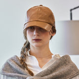 VA Cubic Stud Veganleather Ball Cap / Camel