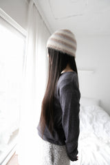 fluffy stripe color beanie(4colors)