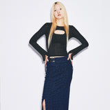  Cut Out Sleeve Top Black