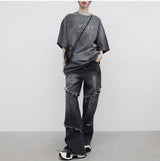 (Unisex) ネットダメージウォッシングパンツ