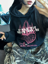 LOVING IN FIRE HOODIE T SHIRT 🖤🩷2COLOR