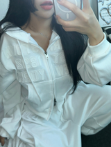 ストリートパッチフーディージップアップ🤎🤍🖤3COLOR