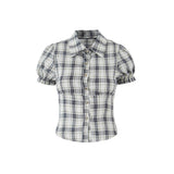 Plaid Puff Check Top 231330665