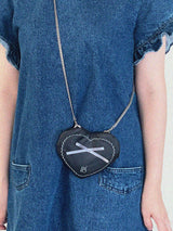 リボンハートバッグ_ブラック