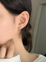 [3 set] Aurora summer heart earrings set / summer earrings simple daily layered