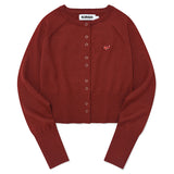 SMALL CHERRY SNAP POINT SLIM CARDIGAN [DARK RED]