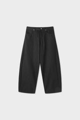 Node raw fabric curve denim pants