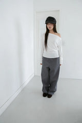 slim raglan off-shoulder top(4colors)