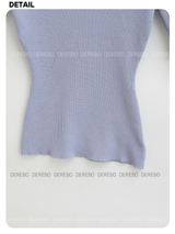 half-turtleneck slim line knitwear T-shirt
