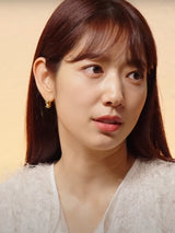 ツイストウェーブ925シルバーボールドフープリングピアスE050-04G (Worn by Park Shin-hye)