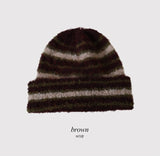 Hairy Multi Border Knit Beanie (2color)