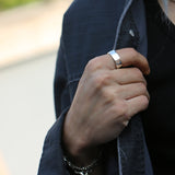 SVR-S613 Got7 Mark BamBam wearing silver 925 plain 8mm plain silver ring