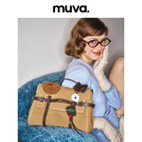 muva. Solid‑Color Multi‑Wear Cowhide‑Velvet Backpack, Premium‑Feel British‑Style Mini Document‑Style Purse, New Arrival Jan 9