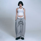 Lettering Balloon Sweatpants - GREY