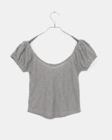 キハレースシースルーパフクロップドショートスリーブTシャツ