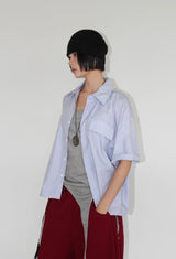 STRIPE CROP HALF SHIRT
