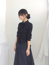 ruffle frill checkered short shirt