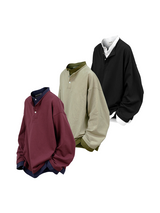 RELABEL (‘LABEL’) Fine-textured, woven, two-tone, optical illusion, faux two-piece, long-sleeved base layer T-shirt