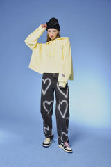 【数量限定】[unisex] heart denim pants (black) 