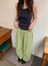 Duhin Basic Color Layered Round Sleeveless