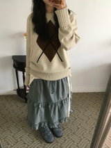 Cotton ruffled skirt