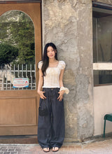 Non-Fade Stitch Wide Denim Pants (2color)
