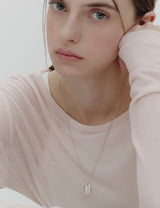 26SS★ [Premium Plating] Volume Square AB TAG Necklace