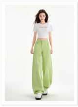 Cherry Blossom Pink Wide Leg Lyocell Denim Jeans