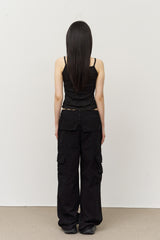 (W) Dun Wrinkled Scarf Top