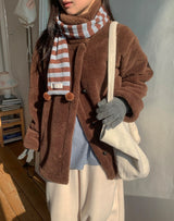 Vilkans High Neck Wool Half Coat Long