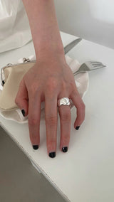 Quilting bold silver ring