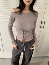 Loana Back Corset One-off  Shoulder T-shirt