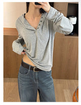 [Unisex] ヘンリーネックフードロングスリーブ(3color)