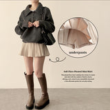 Guts warm pleats A-line wool miniskirt