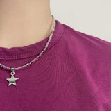 khaki point star necklace