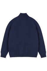 Wool Knit High Neck Cardigan